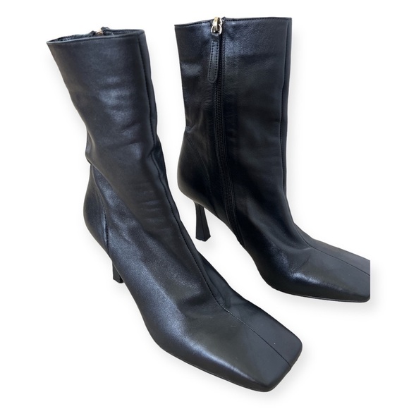 ZARA black leather booties size 40. EUC - Picture 4 of 6